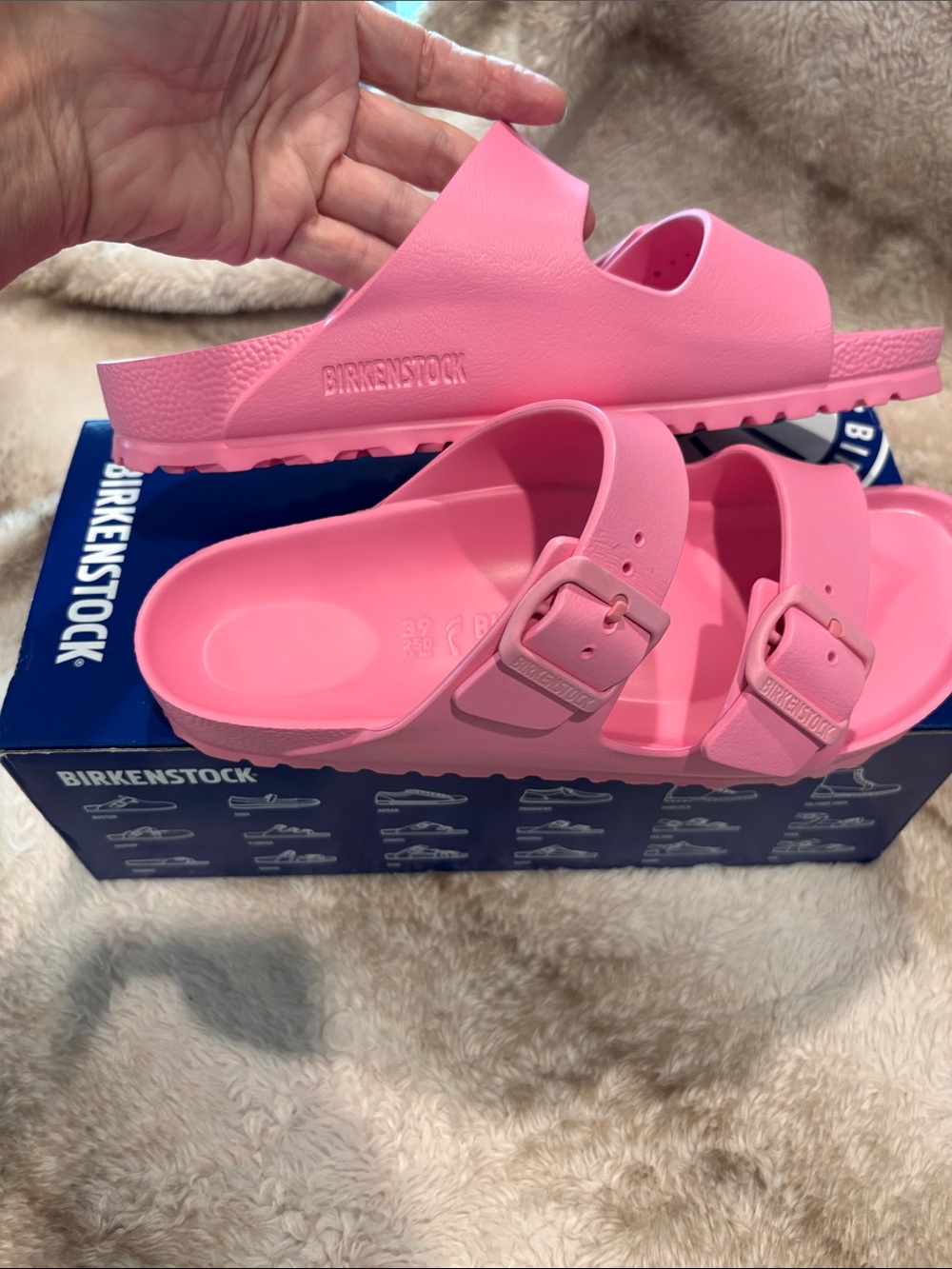 Birkenstock Women’s Narrow Fit Arizona EVA Sandals in Candy Pink size 8/39 - Picture 5 of 6